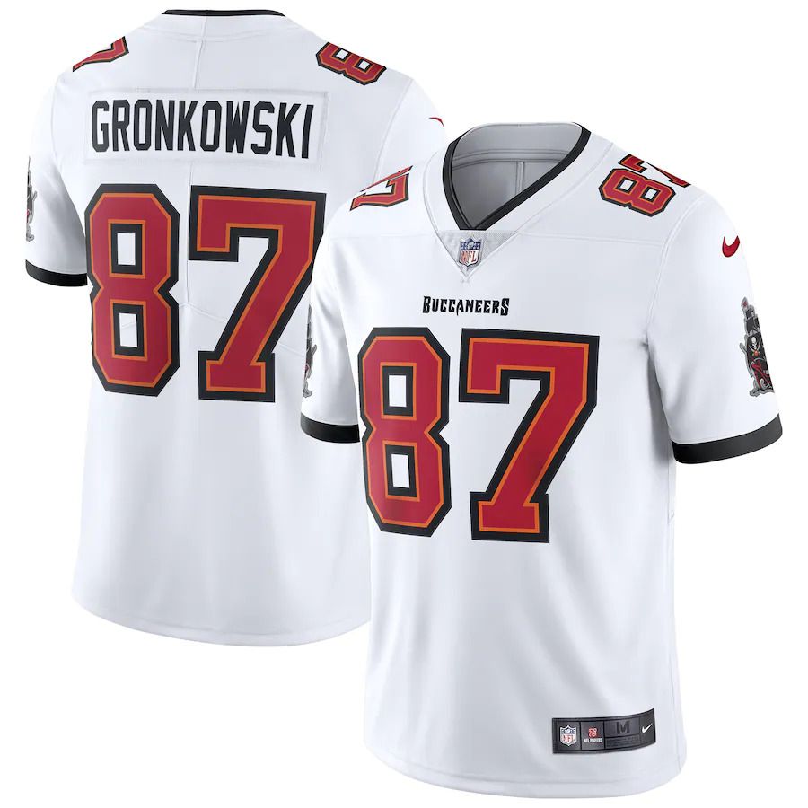 Men Tampa Bay Buccaneers #87 Rob Gronkowski Nike White Vapor Limited NFL Jersey->tampa bay buccaneers->NFL Jersey